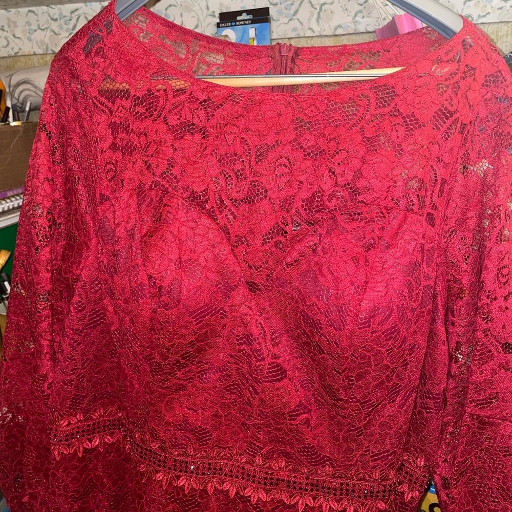 3x red evening dress